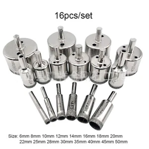 16 Stck./Set 6-50 mm Diamant Lochsäge Glasfliese Granit Marmor Kernbohrer Werkzeuge - Bild 1 von 2