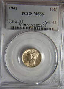 1941 Mercury Silver Dime - PCGS MS66 - Bild 1 von 4