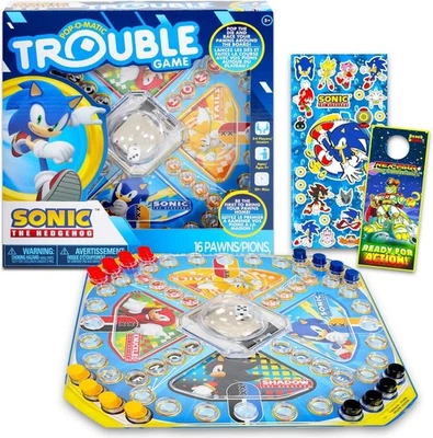 Sonic the Hedgehog Pop-O-Matic Trouble Board Game Brand New Family Fun Retro UK - Image 1 of 4