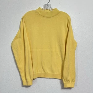 Pendleton Light Yellow Cotton Mock Neck Long Sleeve Sweater Womens Size XL - Picture 1 of 7