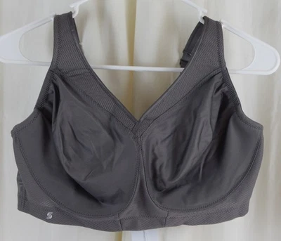 Sujetador deportivo sin costuras MagicLift gris talla grande Glamorise para mujer talla 38DD Foto 1 de 4