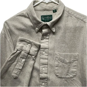 Gitman Vintage Flannel Mens XL White Cotton Tweed Button Down Shirt - Picture 1 of 11