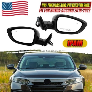 Left Right Side Heated Rearview Mirror w/ Signal Light for Honda Accord 2018-22 - Picture 1 of 16