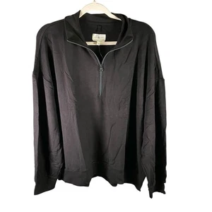 Lou & Grey Signature Soft Plush Black XXL Quarter Zip Pullover Sweatshirt New - Picture 1 of 12