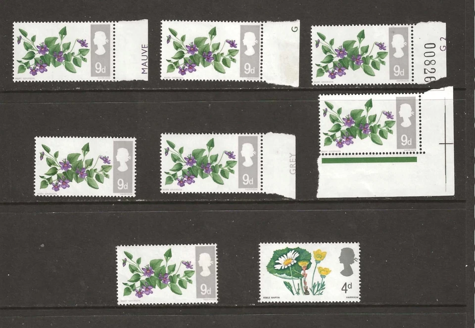 Seven Great Britain MNH QEII 1967 British wild flowers 9d stamp - SG721- C21 - Image 1 of 1
