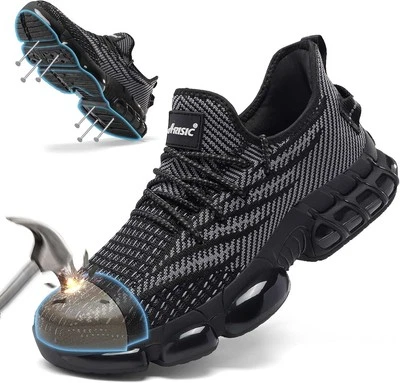 Zapatos con puntera de acero para hombres mujeres cómodos ligeros zapatillas de seguridad sin...  Foto 1 de 4