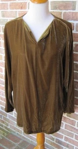 Blusa Top Lafayette 148 New York Hazel Terciopelo Verde Bosque Talla M Suave Sedosa - Imagen 1 de 9