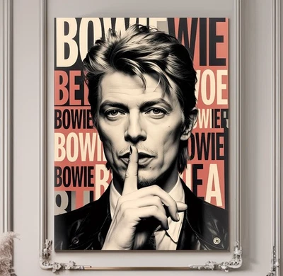 XXL LEINWAND BILD ER BIS 160x120x5 DAVID-BOWIE RETRO POP-ART VINTAGE SCHWARZ-ROT - Bild 1 von 3