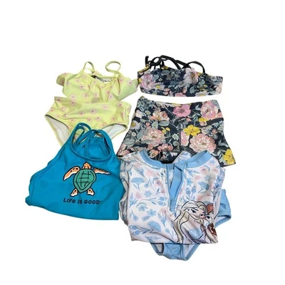 Girls Swim Suit Bundle Size 4/5 Lot Art Class Frozen Life Is Good Carters Floral - Image 1 of 4
