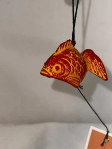 Japanese Goldfish Furin Windchime Cast Iron Temple Garden Home Patio Decor NWT - Picture 1 of 5