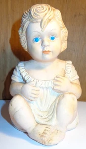 Figura vintage piano bebé 6-1/2" porcelana bisque años 40 DEVILLE - Imagen 1 de 12