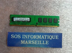 Barrette Mémoire SAMSUNG 2GB 2Rx8 PC2-6400U-666-12-E3 (M378T5663QZ3-CF7) - Picture 1 of 4