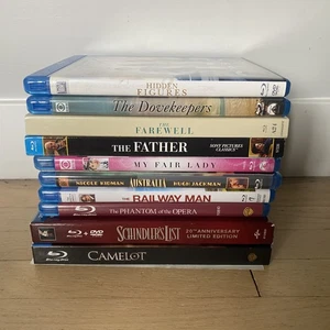 Lot 10 Blu Ray DVD Classic Drama Movies - Hidden Figures Australia Phantom Opera - Picture 1 of 5