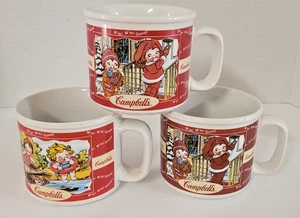 Vintage 1998 Houston Harvest Campbell's Soup Mugs Bowls 2 Designs Set of 3 - Picture 1 of 7