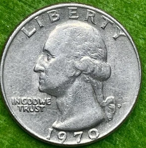 1970-D Washington Quarter Double Die Obverse in 970 & In God We Trust DDR & RPM - Picture 1 of 11