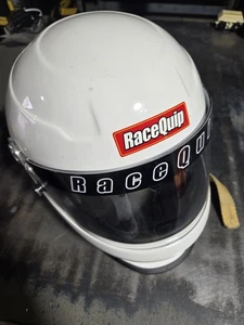 RACEQUIP PRO15 Gloss White SA2015 FullFace Autoracing Helmet Medium - Foto 1 di 7