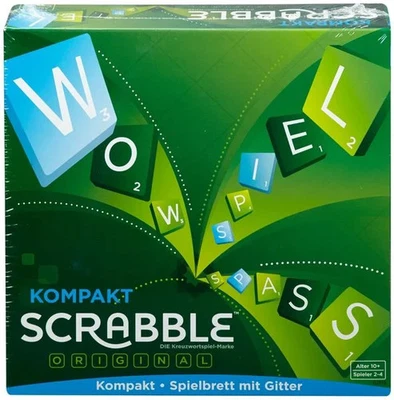 MATTEL GMBH Mattel Games Scrabble Kompakt, Gesellschaftsspiel, Brettspiel, Reisespiel Die...
