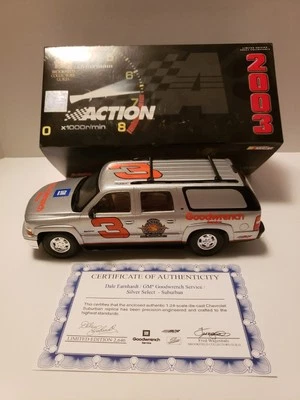 Acción 1:24 2003 Dale Earnhardt #3 GM Chevy Suburban Silver Select 25 aniversario Foto 1 de 4