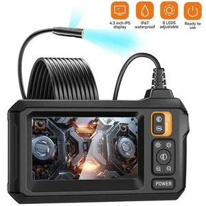 1080P Endoskop Kamera 4,3" Bildschirm 8mm Objektiv IP67 Wasserdicht Endoskop 8 LED - Bild 1 von 6