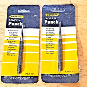 Lot of 2 General  Drive Pin Punch 1/8" No. 75C  For Dowel Pins Shafts & Rivets - Picture 1 of 5
