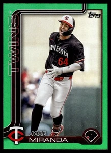 2025 TOPPS SERIES 1 JOSE MIRANDA GREEN FOIL /99 #310 MINNESOTA TWINS - Picture 1 of 2