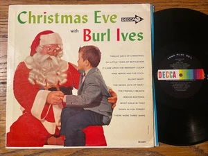 RARE Christmas Eve With Burl Ives LP Decca Mono RARE Holiday Santa + Inner EX!!! - Picture 1 of 5