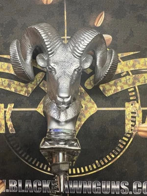 1984-1990 Dodge Ram Pickup Ramcharger Ram Head Aluminum Hood Ornament Silver OEM - Image 1 of 4