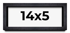 14x5 IN Shadow Box Frame Black | 1 Inches Deep Real Wood Farmhouse Shadowbox Dis - Picture 1 of 6