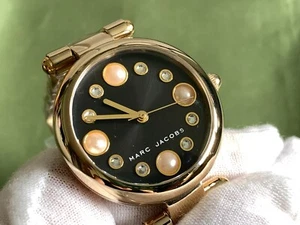 MARC JACOBS MJ3486 Black/pear Dial Gold Case 5 ATM S/S Quartz Women's Wristwatch - Picture 1 of 16