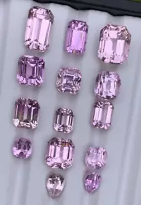 NATURAL KUNZITE PINK & Peach Color, 14 Pcs, 178 CRTS, ORIGIN Afghanistan - Picture 1 of 4