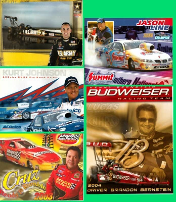 Postal de héroe de la NHRA ~ Schumaker, Kurt Johnson, Pedregon, Jason Line en muy buena condición Foto 1 de 4