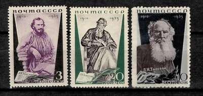 Russia/ USSR 1935 ☀ Death Anniversary of L. N. Tolstoi ☀ MH set - Image 1 of 2