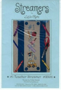 #1 Teacher Streamer Cross Stitch Chart - Picture 1 of 2