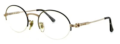 Armações de óculos vintage GUCCI GG2605 001 49mm ouro preto chinelo meio aro Itália - Imagem 1 de 4