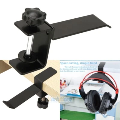 Soporte para auriculares de acero soporte para auriculares soporte abrazadera de mesa clip con tornillo Foto 1 de 4