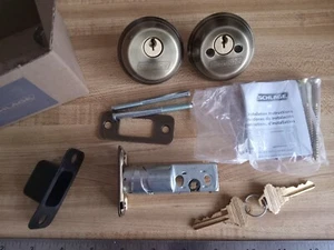 Schlage Double Cylinder Grade 1 Deadbolt - Antique Brass - Picture 1 of 2