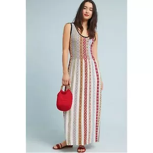 Anthropologie Aldomartins mehrfarbiges ärmelloses Strick-Maxikleid mit Rundhalsausschnitt Gr. M - Bild 1 von 13