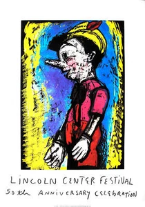 JIM DINE Pinocchio 42.5" x 30" Mixed Media 2008 Pop Art Yellow, Multicolor Linco - Picture 1 of 1