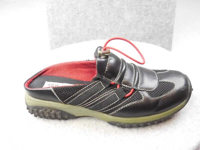 Steve Madden Zuecos Zapatos Para Mujer Talla 8 Negro Rojo Cuero Sin Cordones Parte Superior Baja Foto 1 de 4