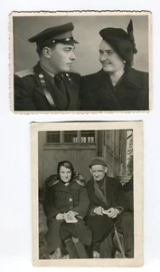 1950s. Lot of 2 Vintage Soviet photo. Young and old family. Stalin era. USSR. - Picture 1 of 6