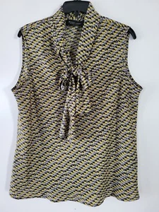Black Label by Evan-Picone Women's work Patterned sleeveless top sz XL. - Picture 1 of 6