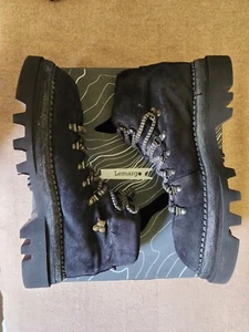LEMARGO Men's 42 Hiking Boot Black NERO made in Italy Vibram Vi-Lite sole - Afbeelding 1 van 10