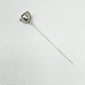Prendedor de palo de sombrero rosa vintage tono plata estrás acento de cristal - Imagen 1 de 6