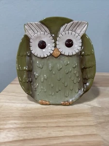 Grasslands Road Owl Plate 6 x 5.5" Green  Decorative Serving Platter - Picture 1 of 8