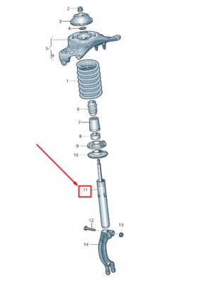 New AUDI A5 8T Front Gas Shock Absorber 8T0413031AR - Image 1 of 4