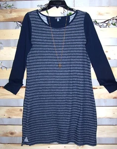 Talbots Size M Women's Navy Blue Long Sleeve T-Shirt Sweater Dress - Picture 1 of 6