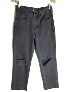 NWT Gianni Bini Women's Jeans Black Cropped Ripped Stella High Rise Size 28 - Picture 1 of 11