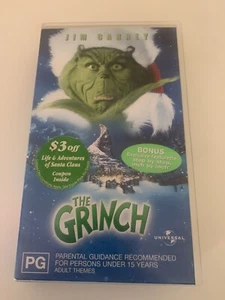 The Grinch, Jim Carrey, VHS Tape, Vintage Video, Movie, PG 2000 - Picture 1 of 4