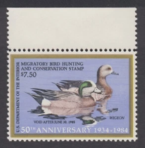 UNITED STATES 1984 DUCK STAMP RW51 MNH $7.50 WIDGEONS - Picture 1 of 2