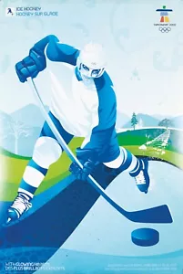 Poster Vintage Originale Vancouver Olimpiadi Invernali Hockey su Ghiaccio 2010 - Foto 1 di 1